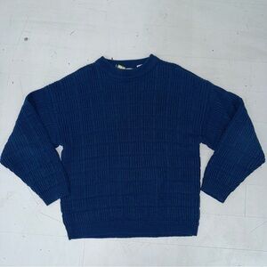Vintage Made In Korea Classic Blue Crewneck Sweater for Men Rare Y2k Knit